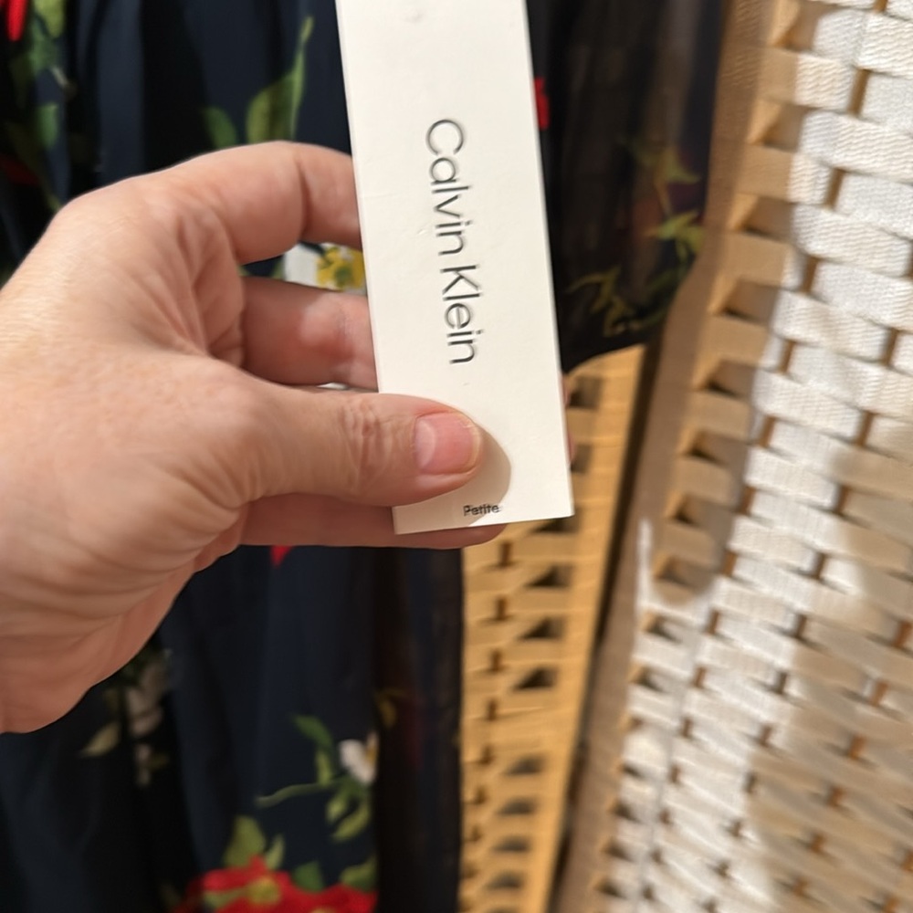 Calvin Klein Navy Chic Floral Long Sleeve Dress - Picture 4 of 7